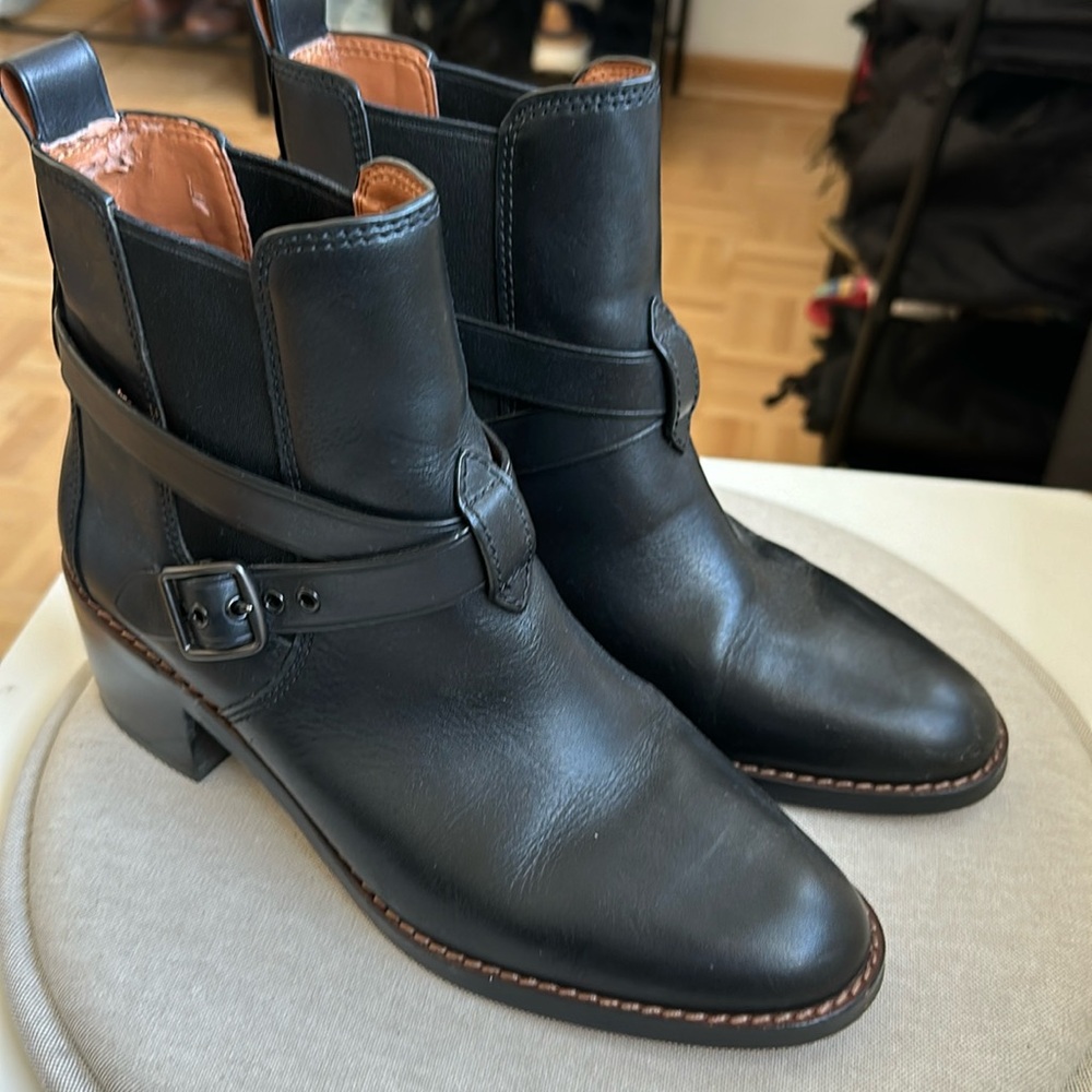 Coach black booty. Leather upper. Gently used.  No box